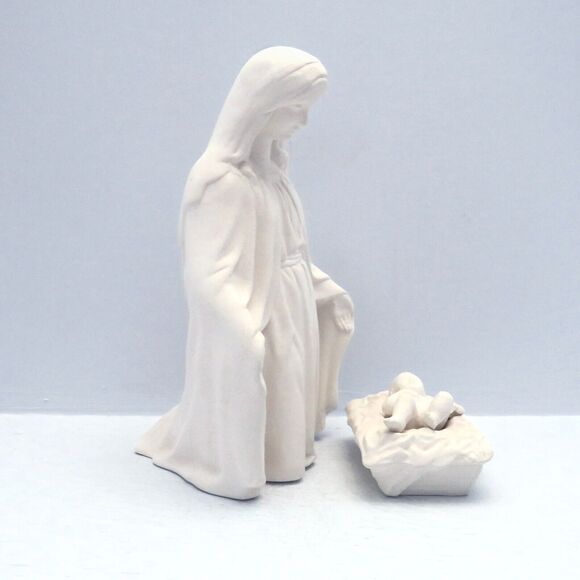Handmade Ready to Paint Ceramic Mary and Baby Jesus Figurine, Paintable Ceramics - Picture 5 of 9